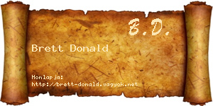 Brett Donald névjegykártya